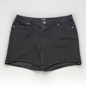 A.N.A Woman's Size 18 Black Denim Bermuda Shorts Mid Rise 40x6